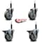 Service Caster 4'' Gray Poly Wheel Swivel 3/4'' Expanding Stem Caster Set 2 Brakes, 4PK SCC-EX20S414-PPUB-2-PLB-2-34 - alternate 3